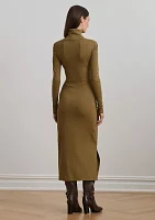 Tie-Front Turtleneck Dress