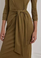 Tie-Front Turtleneck Dress