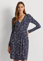 Floral Stretch Jersey Long Sleeve Dress