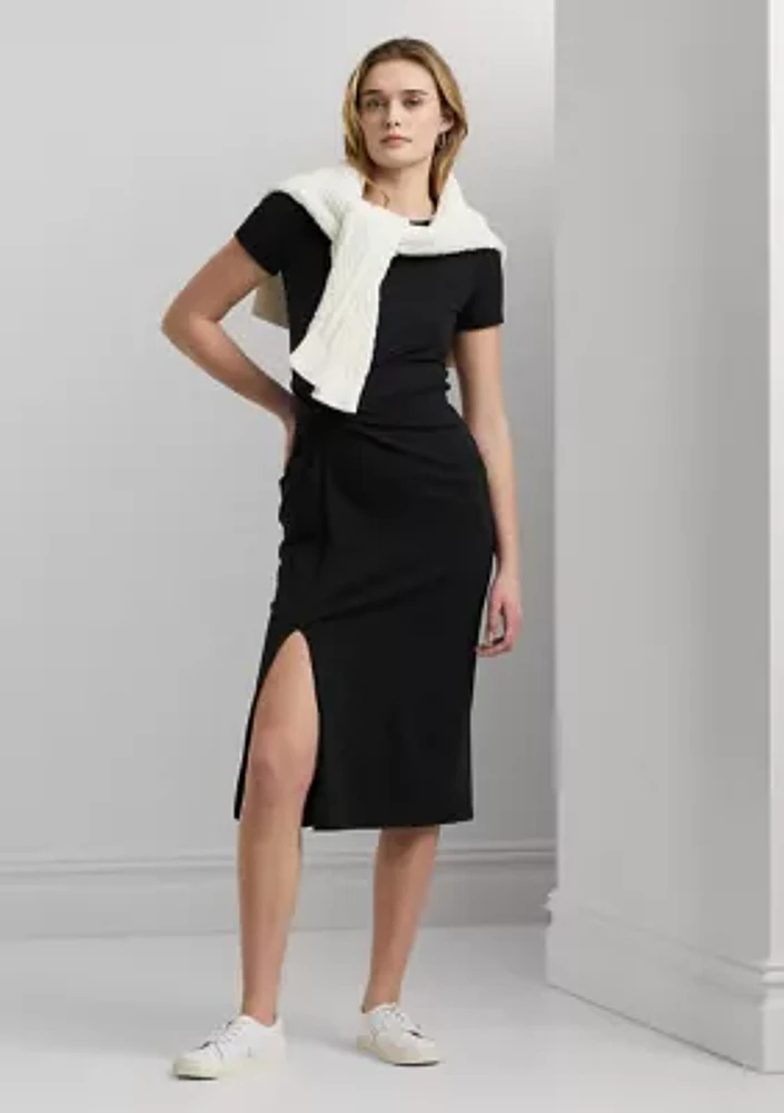 Women's Jersey Twist-Front Midi Dress