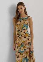 Women's Floral Twist-Front Jersey Dress