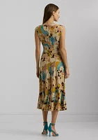 Women's Floral Twist-Front Jersey Dress