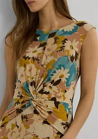 Women's Floral Twist-Front Jersey Dress