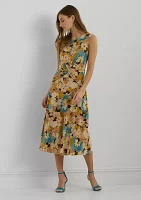 Women's Floral Twist-Front Jersey Dress