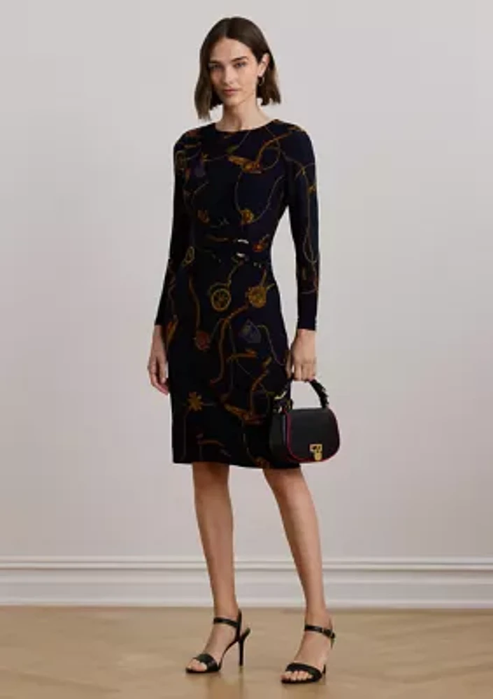 Print Jersey 3/4 Sleeve Dress