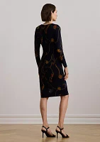 Print Jersey 3/4 Sleeve Dress