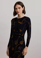 Print Jersey 3/4 Sleeve Dress