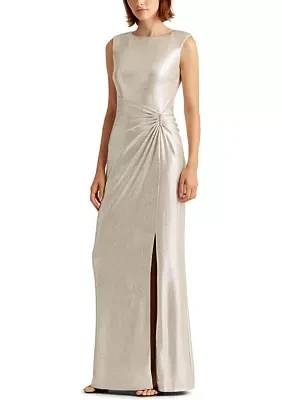 Metallic Sleeveless Gown