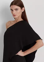 Cape Georgette One-Shoulder Jumpsuit