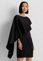 Satin Cape Cocktail Dress