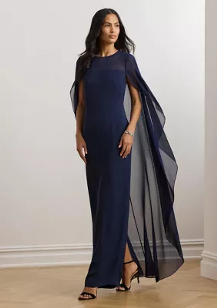 Women's Cape Georgette Gown