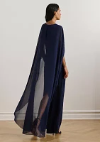 Women's Cape Georgette Gown