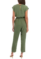 Women's V-Neck Solid Airflow Jumpsuit