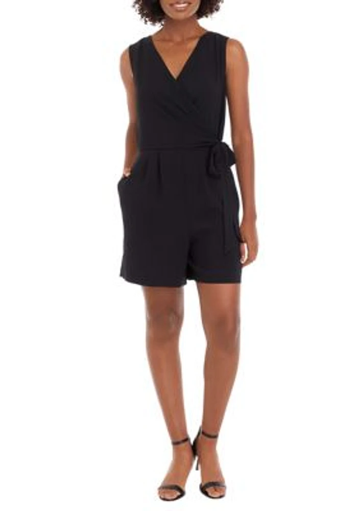 Women's Sleeveless V-Neck Side Wrap Romper