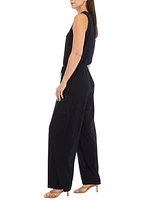 Women's Sleeveless V-Neck Maxi A-Line Jumpsuit