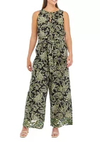 Women's Sleeveless Halter Neck Printed Jumpsuit