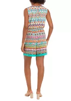 Women's Sleeveless V-Neck Side Wrap Geometric Print Romper