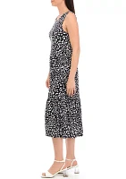 Women's Sleeveless Animal Printed Midi Dress