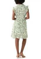 Women's Leaf Printed A-Line Dress