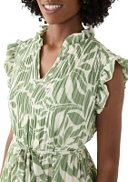 Women's Leaf Printed A-Line Dress