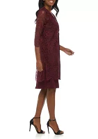 Women's Lace Jacket Dress Set