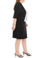 Plus 3/4 Sleeve Knit Jacket Dress