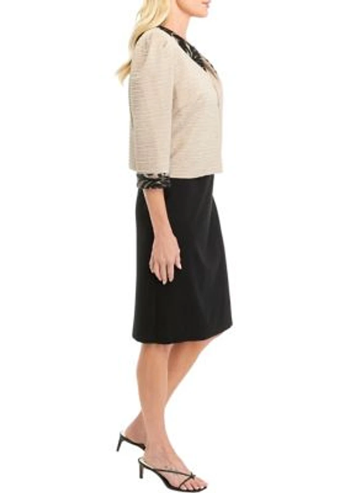 Women's Crinkle Knit Jacket Dress