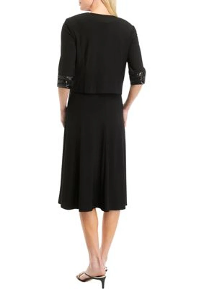 Women's 3/4 Sleeve Embellished Dress