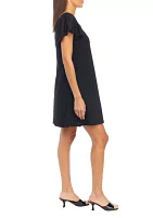 Women's Flutter Sleeve Scoop Neck A-Line Dress