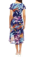 Women's Abstract Print Fit and Flare Dress