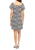 Women's Scoop Neck Abstract Printed A-Line Dress