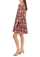 Women's 3/4 Bell Sleeve Printed Dress