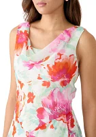 Women's Floral Printed Chiffon Dress