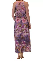 Women's Sleeveless Halter Neck Floral Print Dress