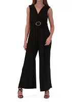 Women's V-Neck Solid Jumpsuit