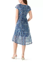 Women's Cap Sleeve Paisley Print Dress