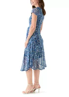 Women's Cap Sleeve Paisley Print Dress