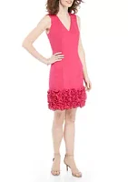 Donna Ricco New York Women's Sleeveless Ruffled Hem Dress