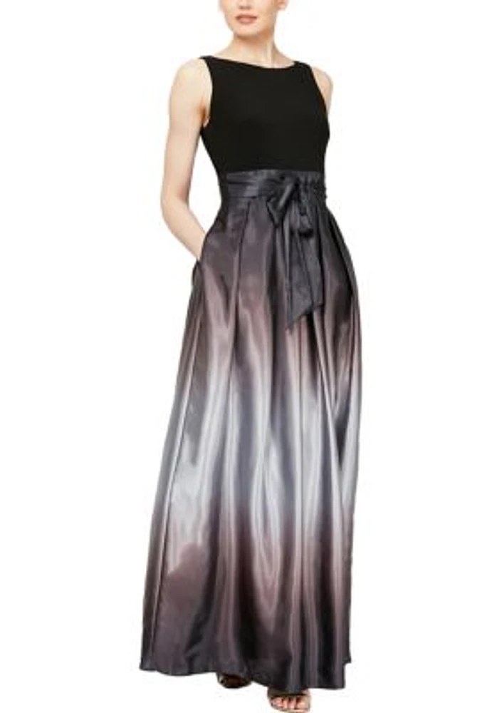 Ombré Satin Long Party Dress