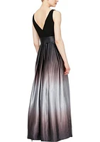 Ombré Satin Long Party Dress