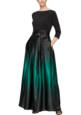 Women's Ombre Satin Long Gown