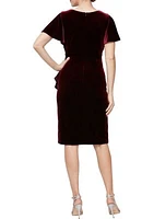 Women's V-Neck Velvet Sheath Dress