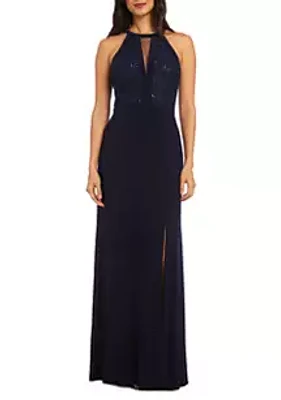 R&M Richards Nightway Missy Long Lace Gown