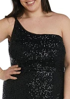 Long One Shoulder Sequins