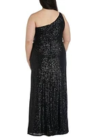 Long One Shoulder Sequins