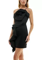 Women's Halter Neck Scuba Rosette Sheath Dress