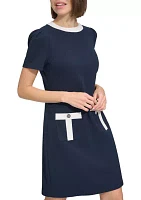 Women's Color Block Shift Dress with Pockets