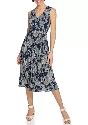 Women's Windblown Paisley Dress with Belt