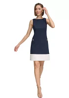 Women's Color Block A-line Pocket Dress