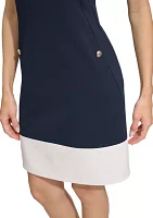 Women's Color Block A-line Pocket Dress